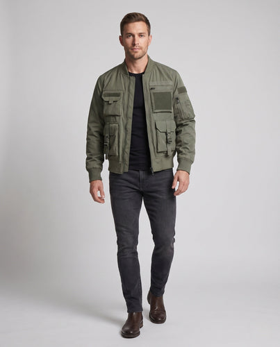 Herren taktische Bomberjacke mit Mehrfach-Taschensystem und wattierter Thermofütterung Shop Nory