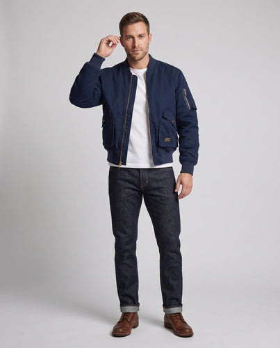 Herren Utility-Canvas-Bomberjacke mit wattierter Thermo-Isolierung und Ärmeltasche Shop Nory