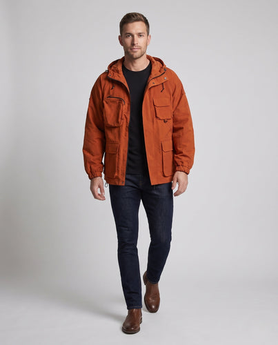 Herren Utility-Parka mit Kapuze, Mehrfachtaschen und verstellbarem Saum Shop Nory