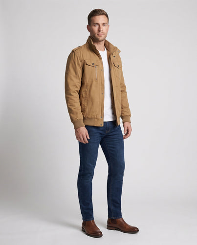 Herren Utility-Pilotenblouson mit kuscheliger Teddyfleece-Innenlage und Schulterpatten Shop Nory