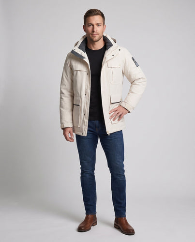 Herren Wasserdichte Thermo-Parka mit Kapuze und Mehrfachtaschen Shop Nory