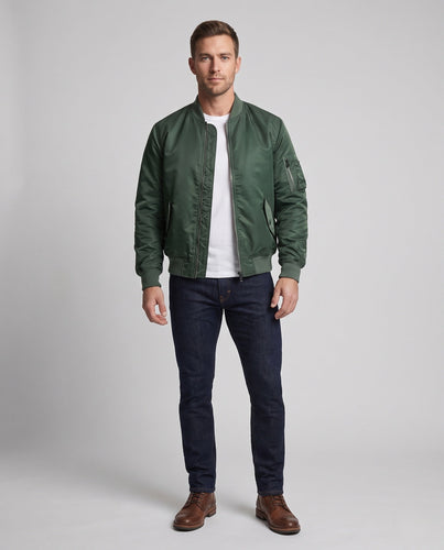 Herren Wattierter MA-1 Bomber mit thermischer Steppinnenlage und Ärmeltasche Shop Nory