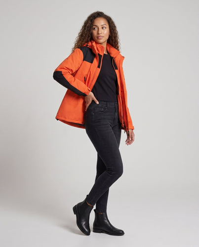 Damen zweilagige Outdoorjacke mit herausnehmbarer Fleece‑Innenjacke, wasserabweisender Außenhülle und Kapuze Shop Nory