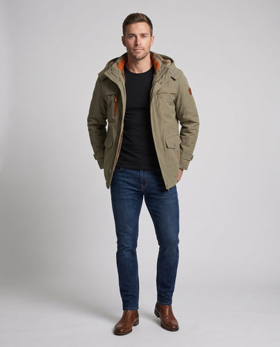 Herren Expeditionsparka mit Teddyfleece-Innenfutter, hoher Wetterschutz und Utility-Taschen Shop Nory