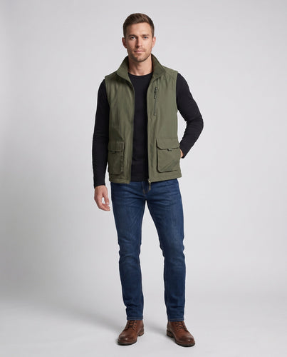 Herren funktionale Outdoor-Weste mit Fleece-Innenfutter, Mehrfachtaschen und hohem Kragen Shop Nory
