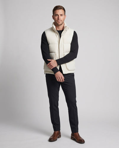 Herren gesteppte ärmellose Thermoweste mit Stehkragen und Utility-Taschen Shop Nory