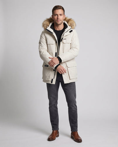 Herren Isolierter Expedition-Parka mit abnehmbarer Kunstfellkapuze und winddichter Membran Shop Nory