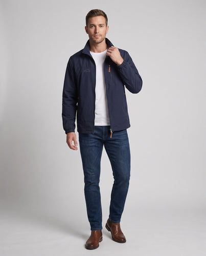 Herren leichte windabweisende Outdoor‑Jacke mit Stehkragen, Brustreißverschluss und elastischen Bündchen Shop Nory