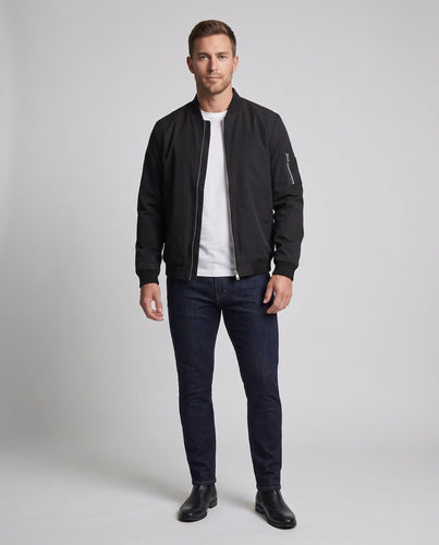 Herren leichter Bomberblouson im Aviator-Utility-Stil mit Ärmeltasche und gerippten Bündchen Shop Nory