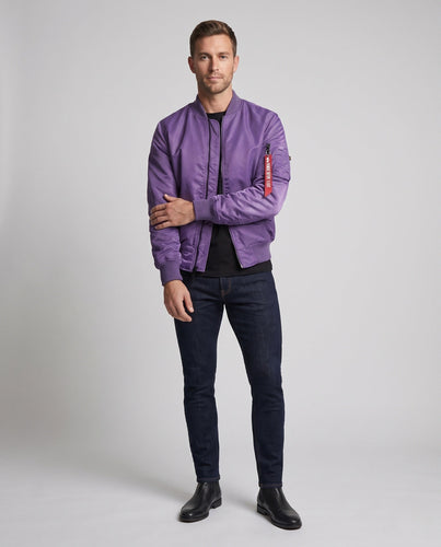 Herren Leichter Nylon‑Bomber mit Utility‑Ärmeltasche und kontrastierendem Innenfutter Shop Nory