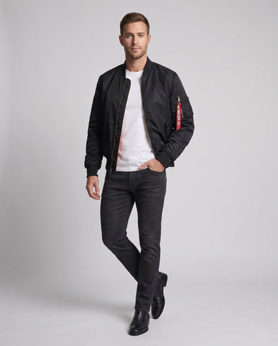 Herren leichter Nylon-Bomberjacke mit gesteppter Thermofütterung und Ärmeltasche Shop Nory