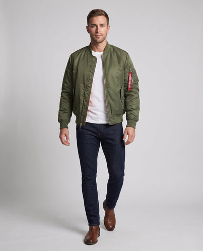 Herren Leichter Pilotblouson mit gesteppter Thermoisolierung, Ärmel-Utilitytasche und kontrastierendem Innenfutter Shop Nory