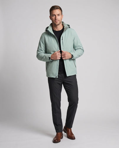 Herren Leichter Softshell-Outdoorblouson mit abnehmbarer Kapuze und verdecktem Reißverschluss Shop Nory