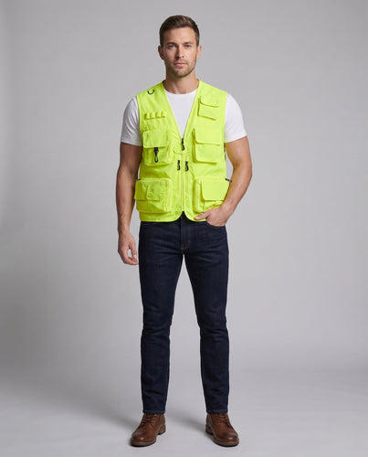 Herren Multifunktionale Utility-Anglerweste mit vielen Taschen und atmungsaktivem Mesh Shop Nory
