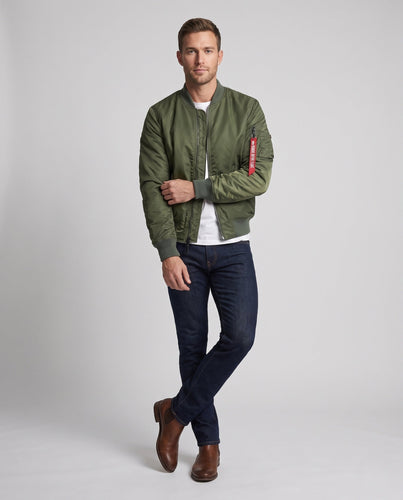 Herren Pilotenbomberjacke im Fliegerstil mit Ärmeltasche und geripptem Bund Shop Nory