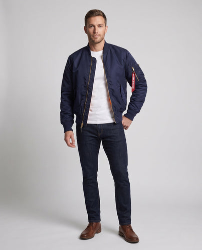 Herren Pilotenbomberjacke im Fliegerstil mit Ärmeltasche und kontrastierendem Innenfutter Shop Nory