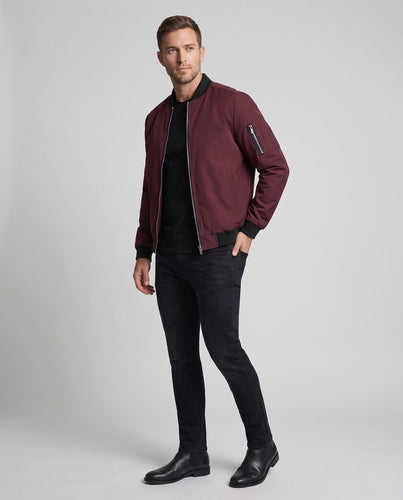 Herren schlanker Nylon‑Bomberblouson im Pilotenstil mit Ärmel‑Organizer und Rippenbündchen Shop Nory