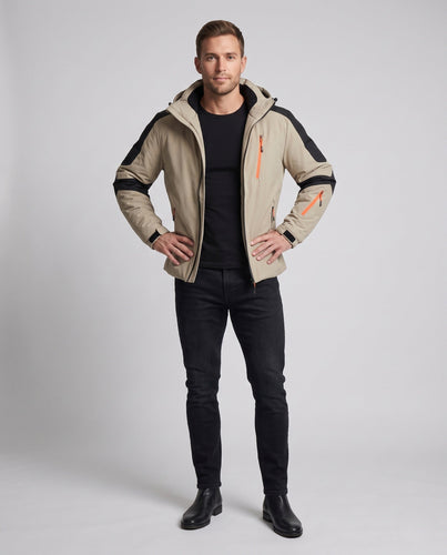 Herren technische Winterjacke mit hohem Kragen, wind- und wasserabweisender Shell und Kontrast-Reißverschlüssen Shop Nory