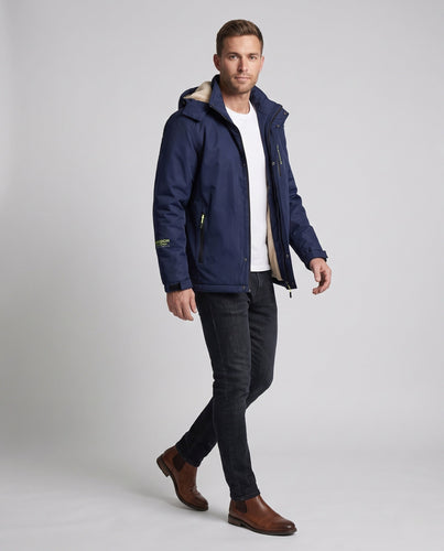 Herren Thermo-Kapuzenparka mit Teddyfleece-Innenlage, winddichtem Außenmaterial und verdeckter Druckknopfleiste Shop Nory