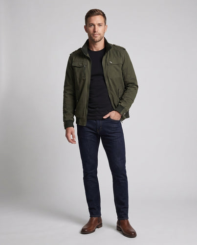 Herren Utility-Bomberjacke im Field‑Stil mit Stehkragen, Schulterpatten und Multifachtaschen Shop Nory