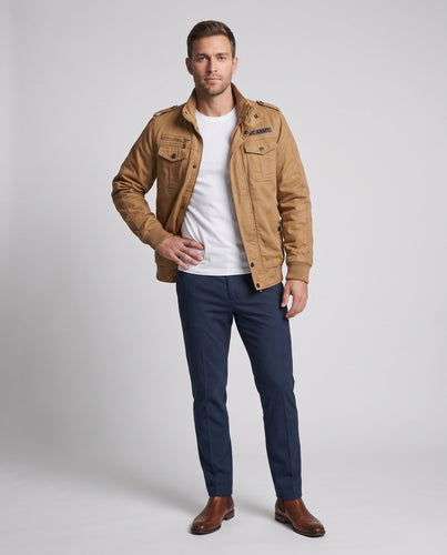 Herren Utility-Canvas-Fieldblouson mit isolierender Thermofütterung und Schulterepauletten Shop Nory