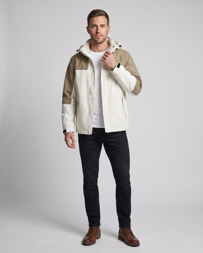 Herren Wasserfeste Trekking‑Shelljacke mit verstellbarer Kapuze und verdeckten Reißverschlusstaschen Shop Nory
