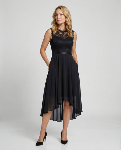 Elegantes Abendkleid mit Spitze und Chiffon