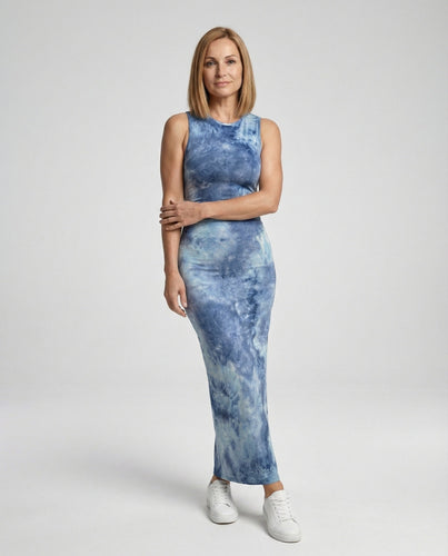 Damen Maxikleid Batik figurbetont