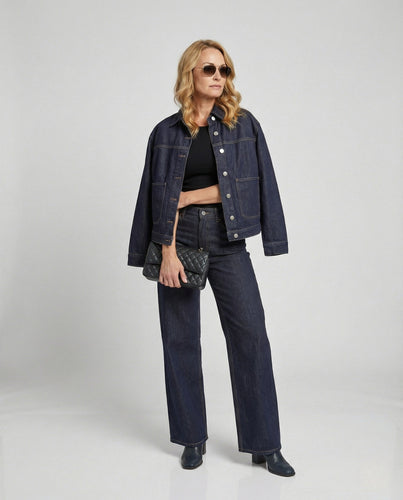 Damen Jeansjacke mit Jeans Zweiteiler Set