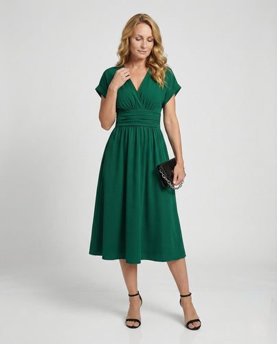 Freizeitkleid Damen Midikleid V-Ausschnitt