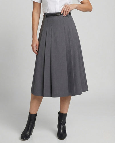 Midirock Damen Plissee A-Linie High Waist