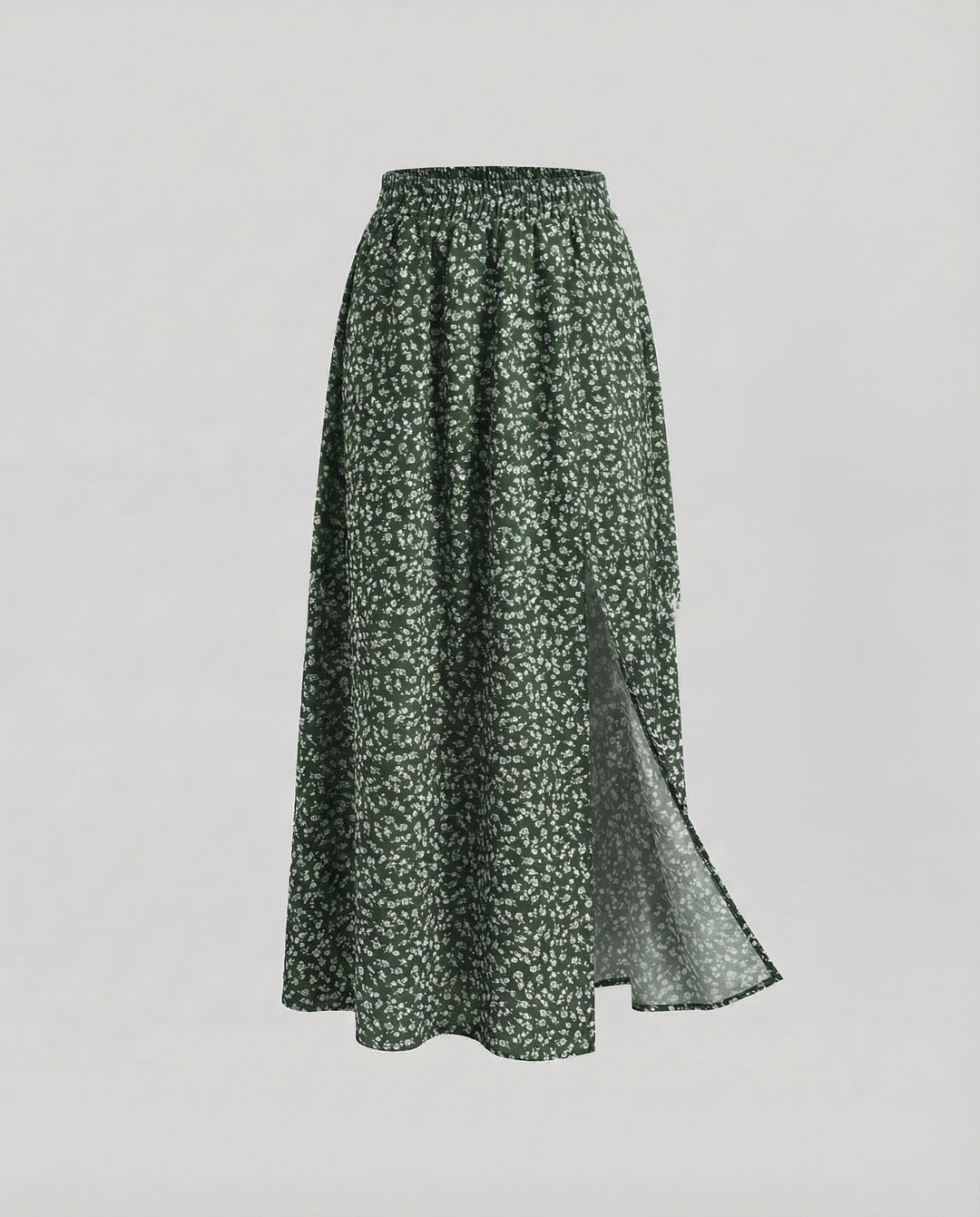Maxirock Damen Blumenprint Schlitz
