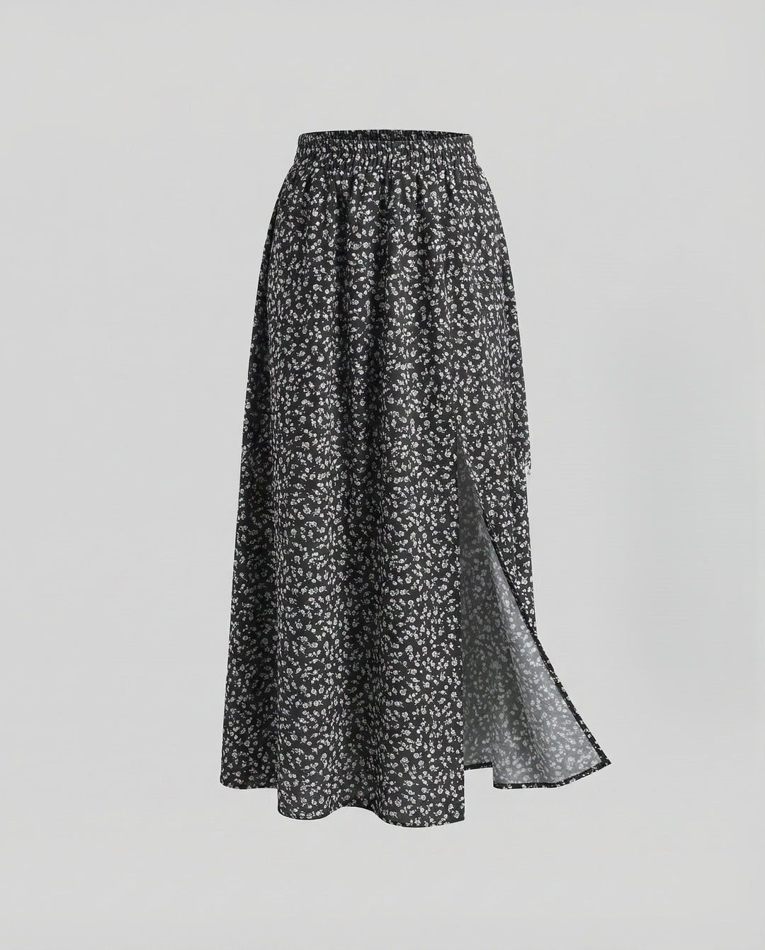 Maxirock Damen Blumenprint Schlitz