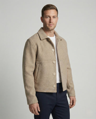 Wollmixjacke Kurz Mit Hemdkragen Herren