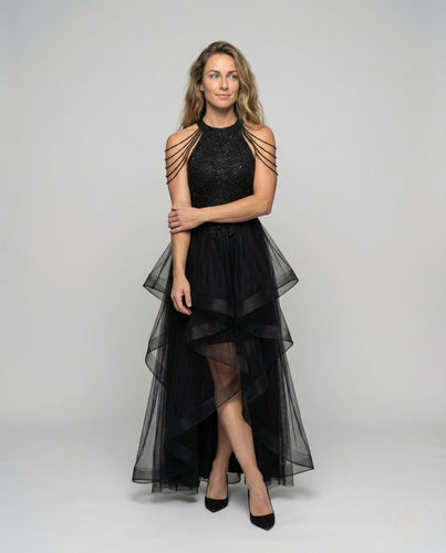 Damen Gala Tüllkleid mit Mieder