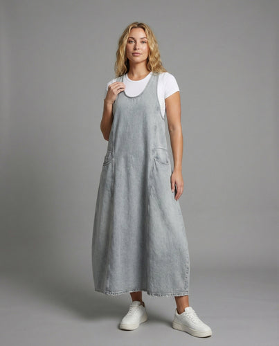 Damen Jeans Sackkleid mit Taschen