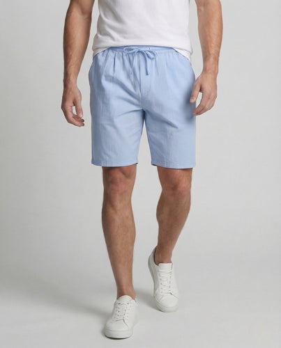 Herren Leinen Bermuda Elastischer Bund Kordelzug