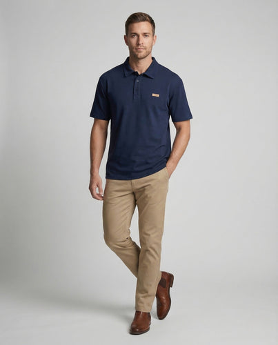 Herren Polo Baumwollpiqué Brustapplikation