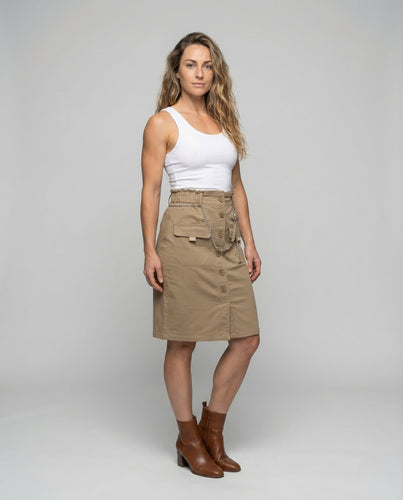 Damen Rock Tailliert Cargo Taschen