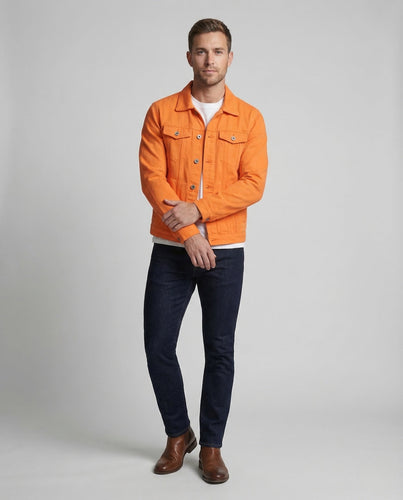 Herren Jeansjacke Baumwolle Brusttaschen