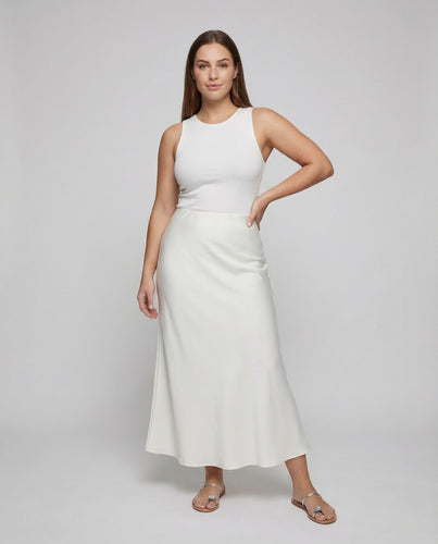 Damen Satin Maxirock High Waist