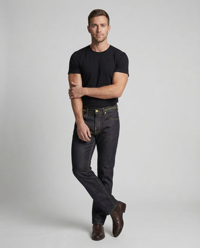 Herren Jeans Stickerei Freiheitsstatue Gerade