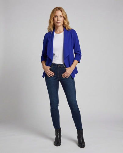 Damen Wasserfall Blazer Kurz