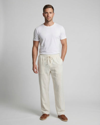 Herren Leinenhose Sommer Weit