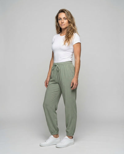 Damen Viskose Jogger Tunnelzug