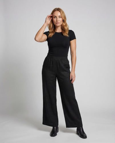 Damen Palazzo Hose Leinenmix