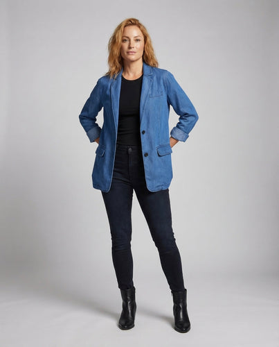 Damen Denim Blazer Casual