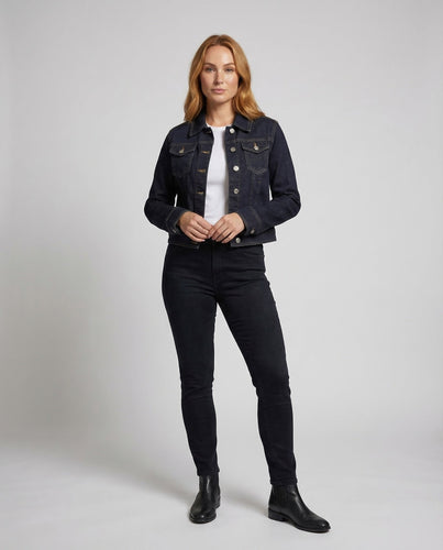 Damen Jeansjacke Boxy Kurz
