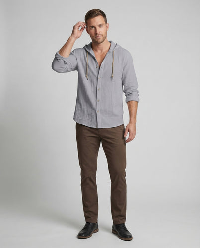 Herren Kapuzenhemd Leinen