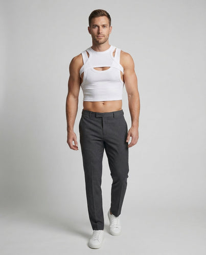 Herren Crop Top Ripp